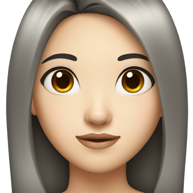 genmoji : Une fille asiatique aux cheveux bruns foncés et raides, avec des yeux noirs.