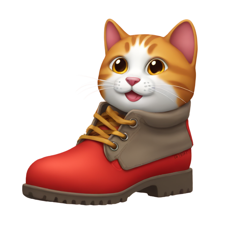 絵文字：赤いブーツを履いた猫