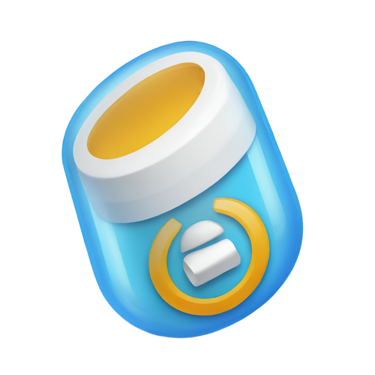genmoji : capsule de comprimé bleu