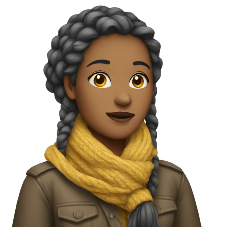 genmoji : Femme portant une écharpe