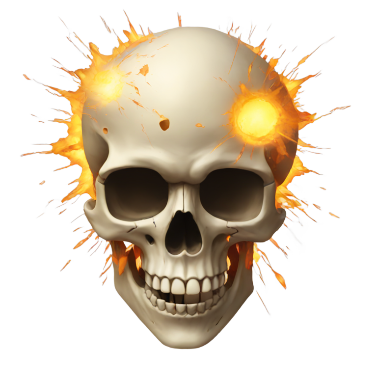 genmoji: A Skull with a mind explosion