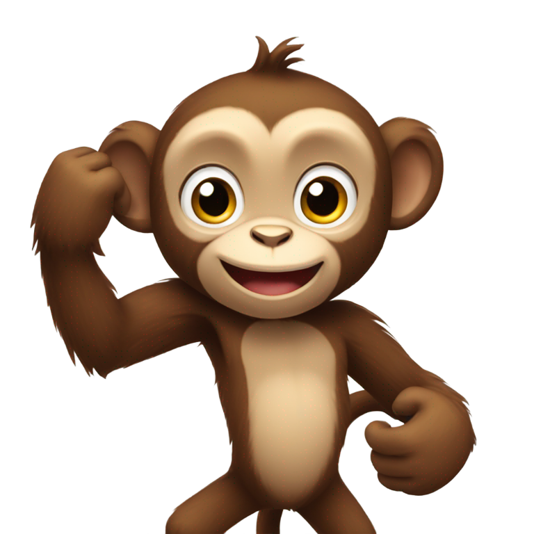 genmoji: cute monkey arms outstretched in hug