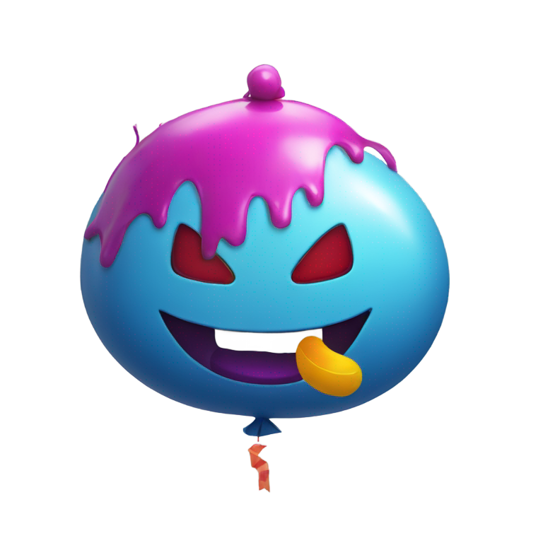 genmoji：邪恶笑脸戳破气球动物