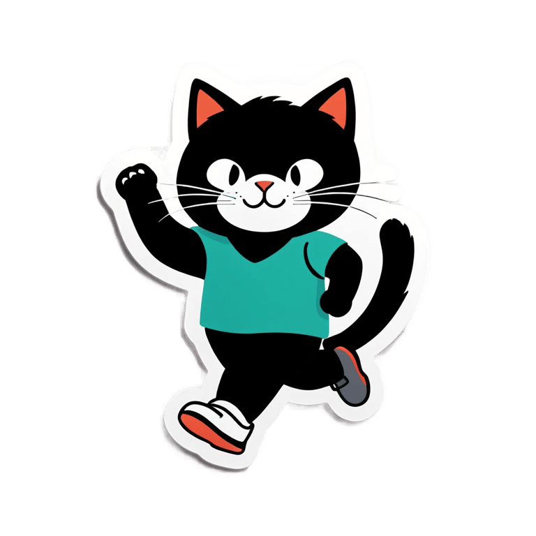 genmoji：猫在马拉松中奔跑