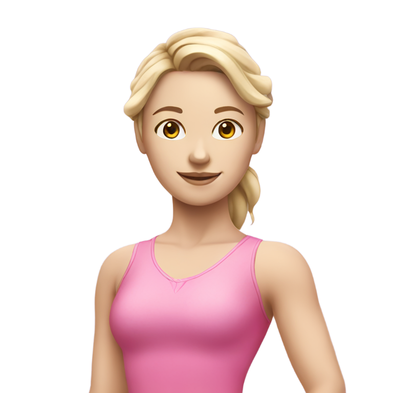 genmoji：白人女花样滑冰运动员，身穿粉色服装