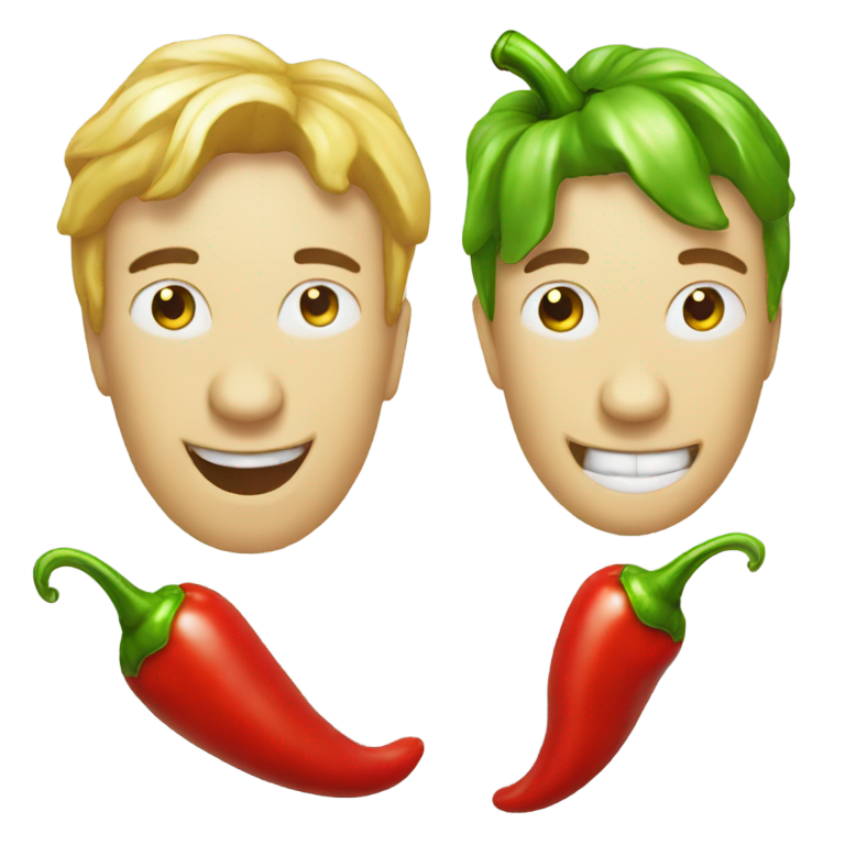 genmoji : A chilli pepper eating a chilli pepper
