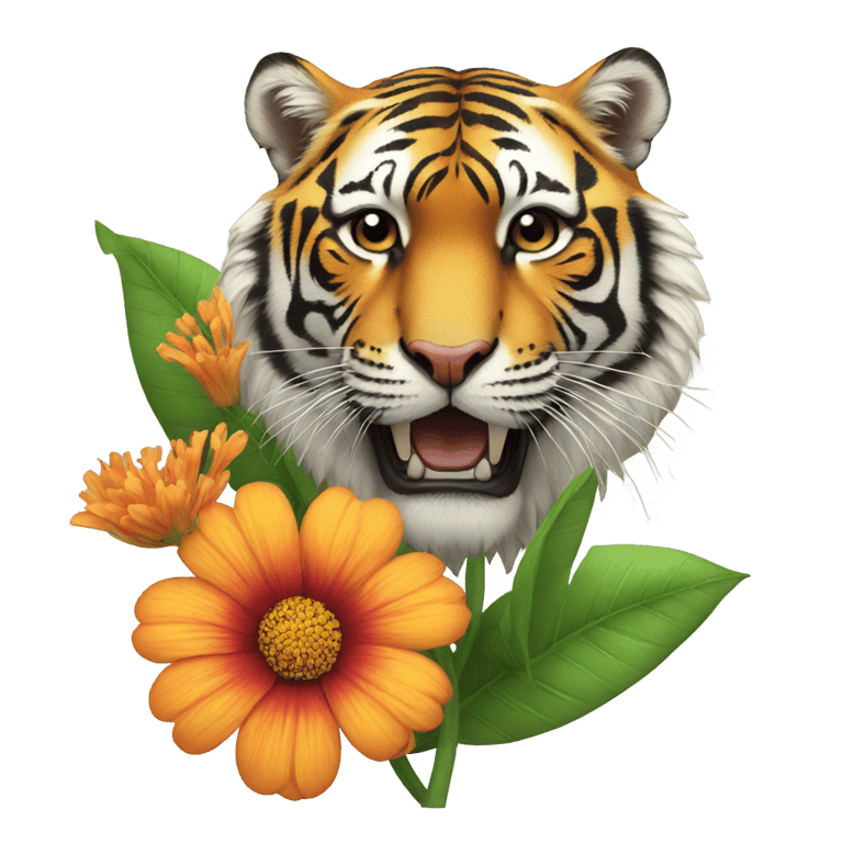 絵文字：Flower + tiger