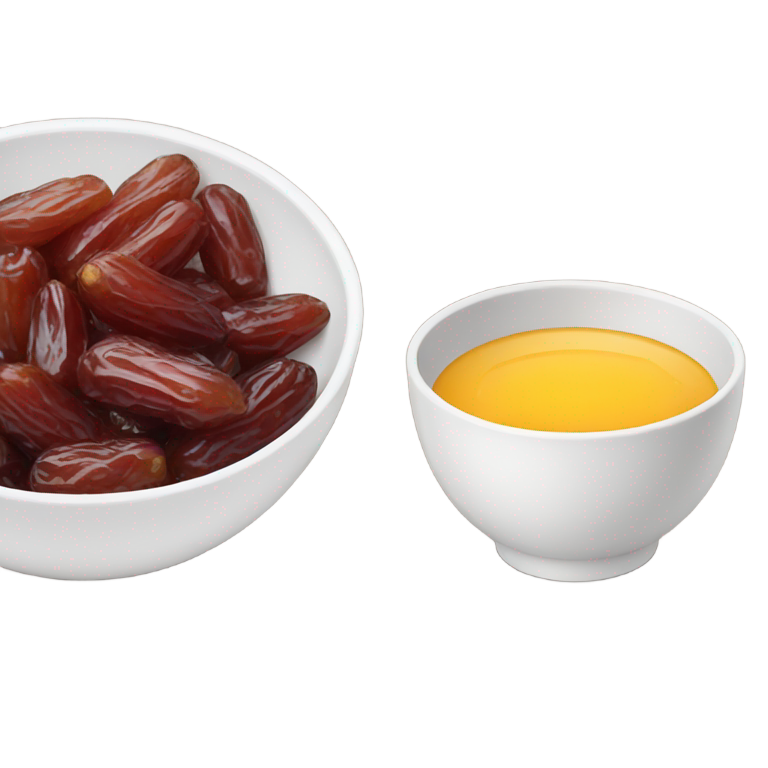 prompt: デーツのボウルと朝食のプレート