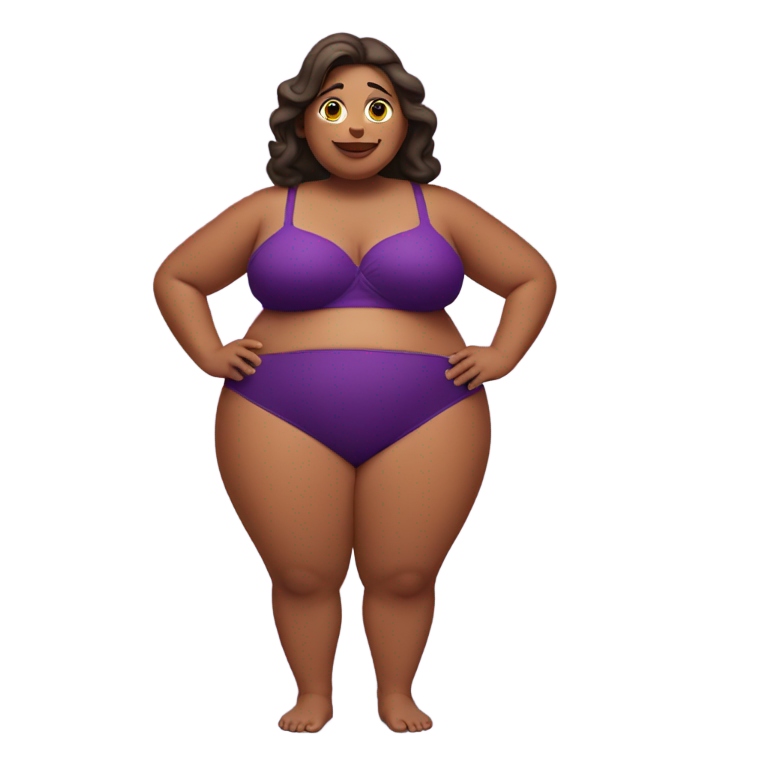 genmoji : Femme ronde en bikini aubergine
