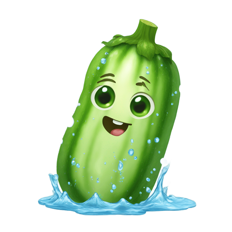 genmoji : Cucumber leaking water