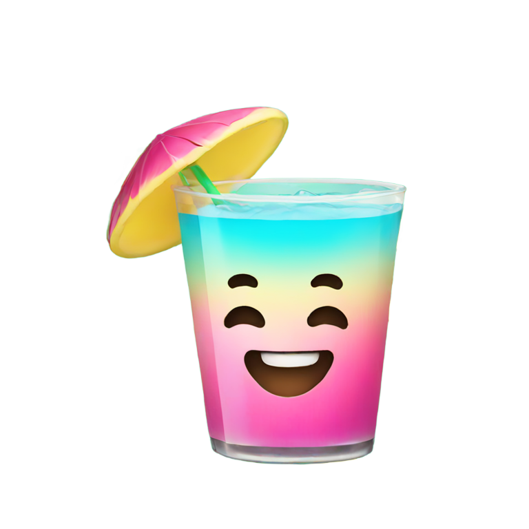 genmoji：Smily face with tropical drink
