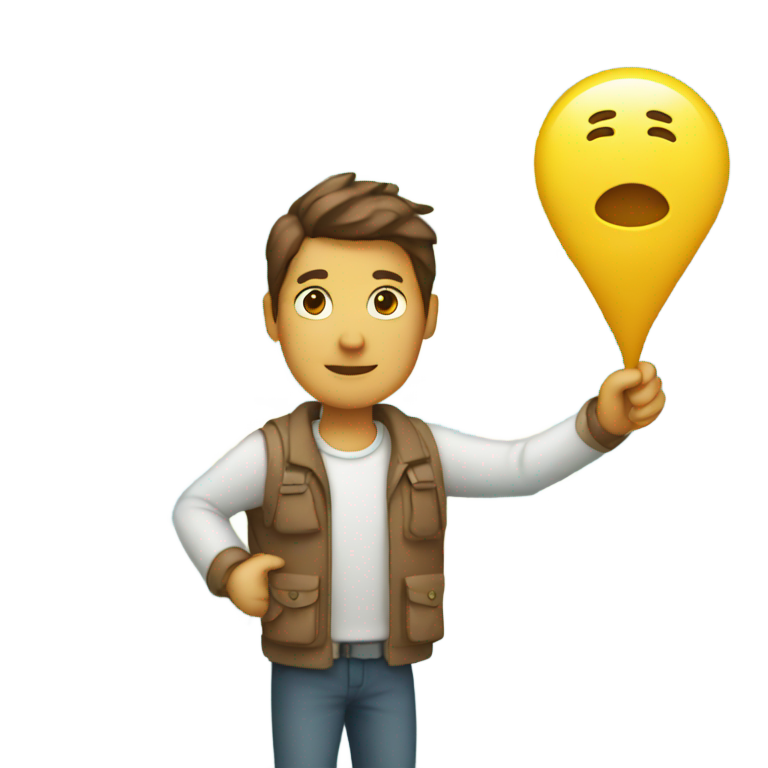 genmoji：拿着地图导航的人