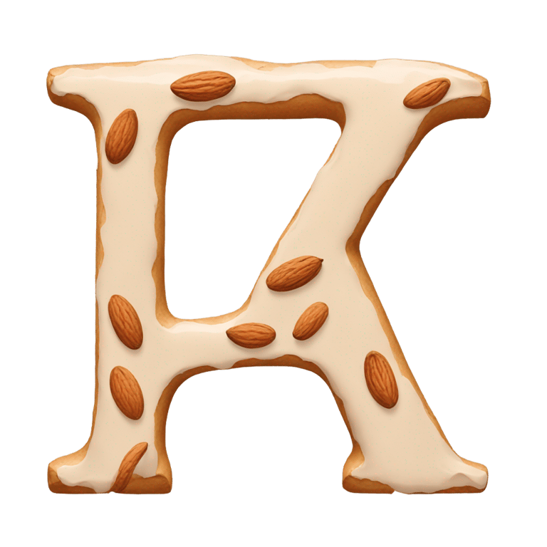 genmoji：Letter a made out of almond paint