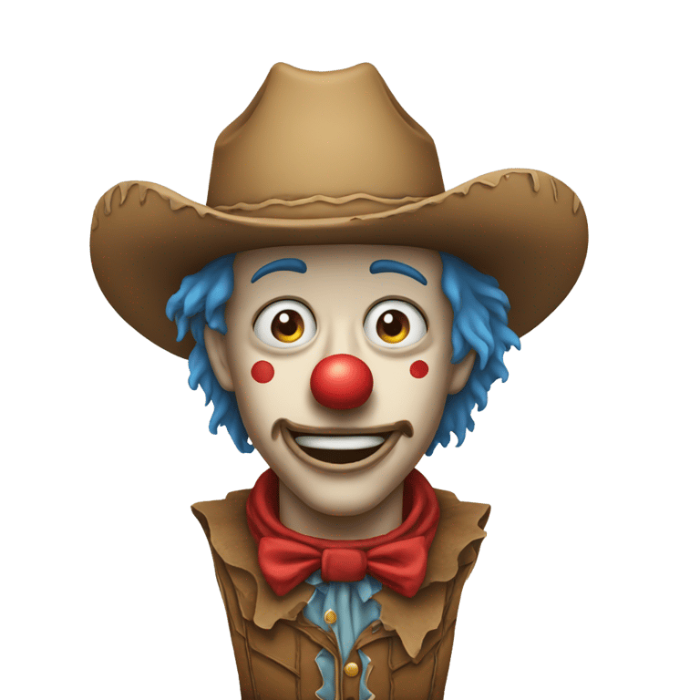 genmoji : Clown cowboy en pleurs