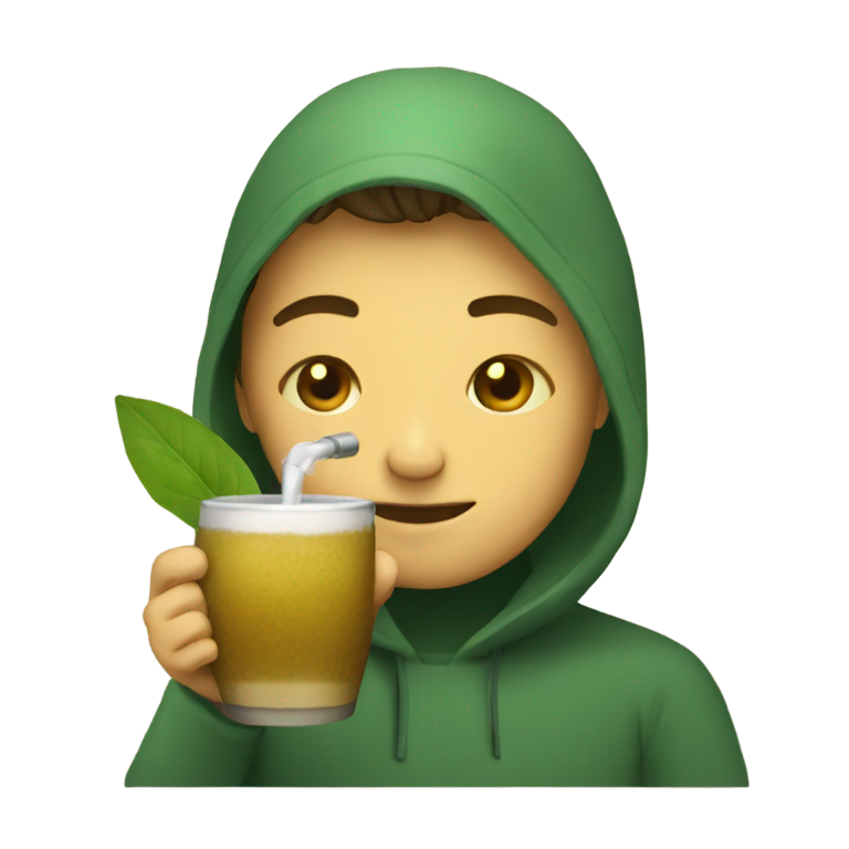 絵文字：ペル mateを飲む人
