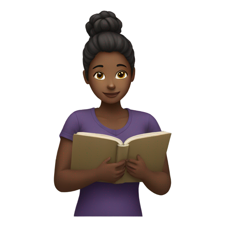 genmoji：一个黑人女孩在读书