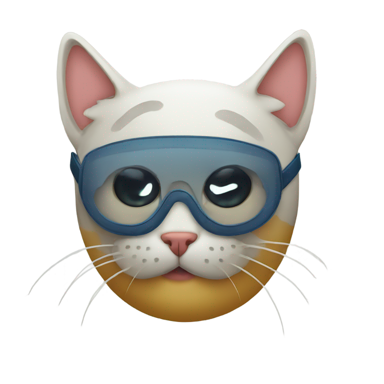 genmoji: A cat with a mask as he were sick