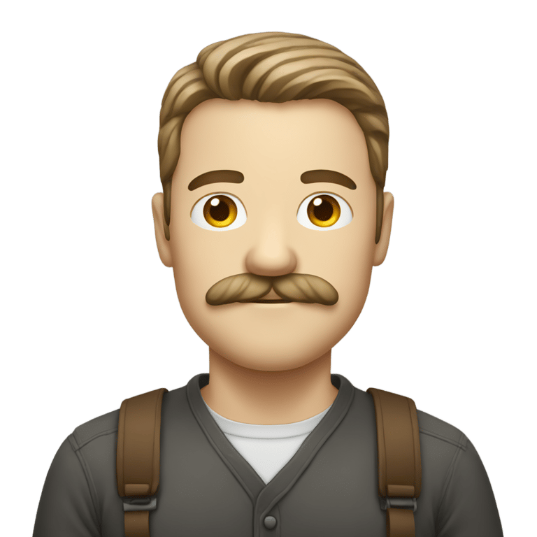 genmoji：一个留着小胡子的白人男子