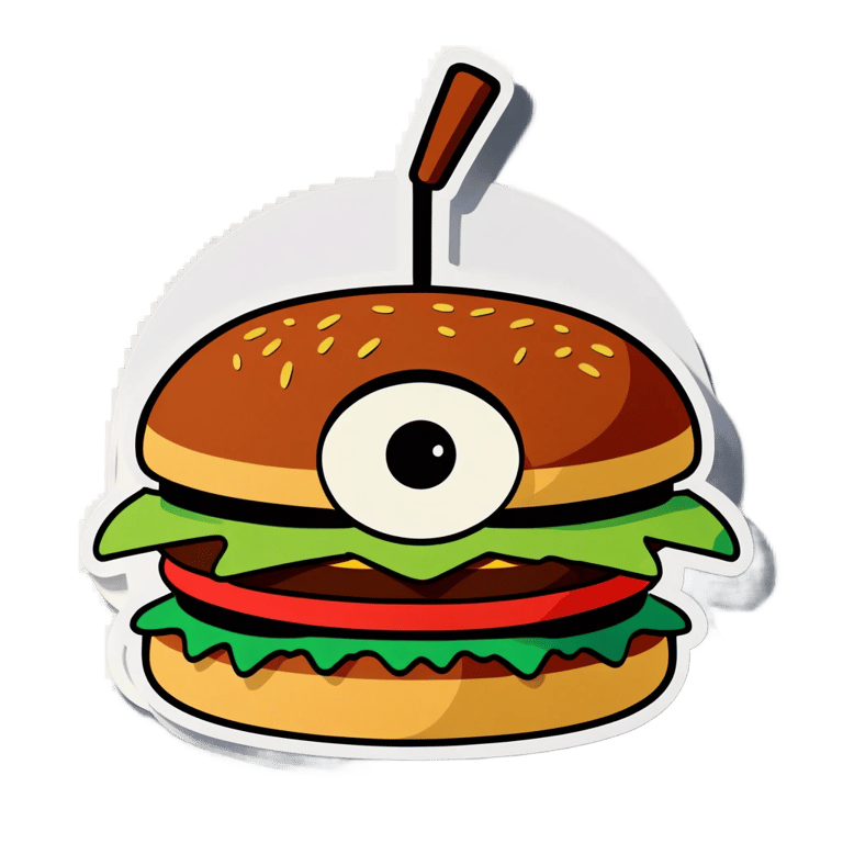 genmoji: Krabby patty with eyes and no mouth