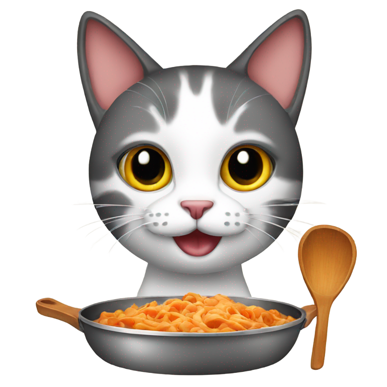 genmoji：一只猫在做饭