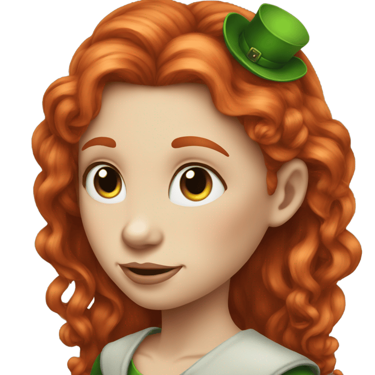 genmoji : Disabled Leprechaun girl blue Eyes red hair