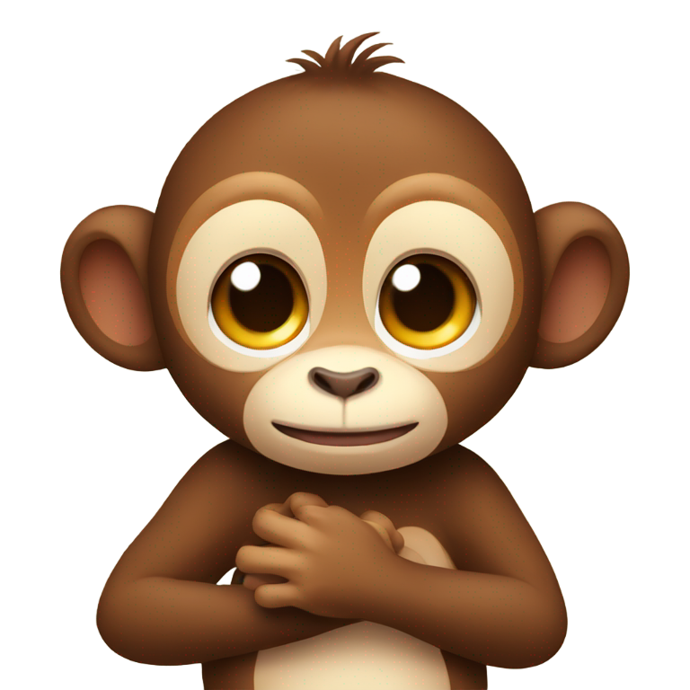 genmoji: cute monkey giving hug