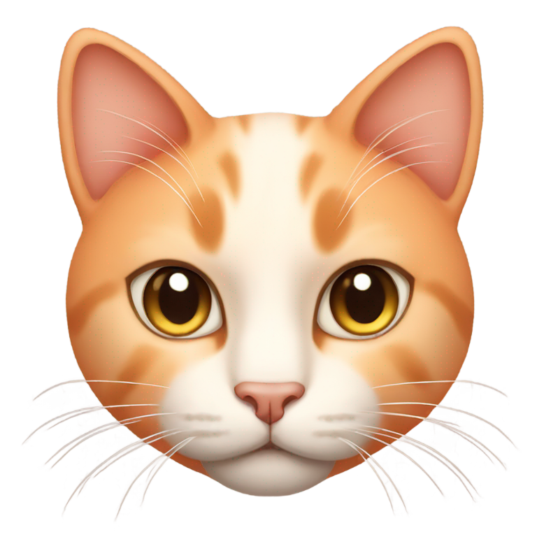 genmoji：a serious peach-colored cat