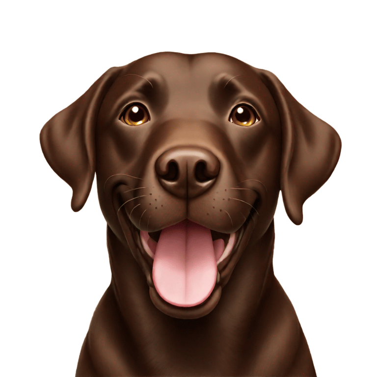 genmoji：一个非常开心的巧克力劳拉达犬