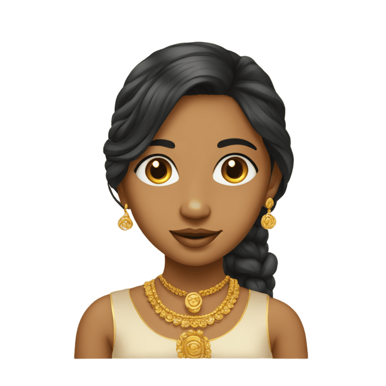 genmoji: A Bengali girl with a gold nose ring