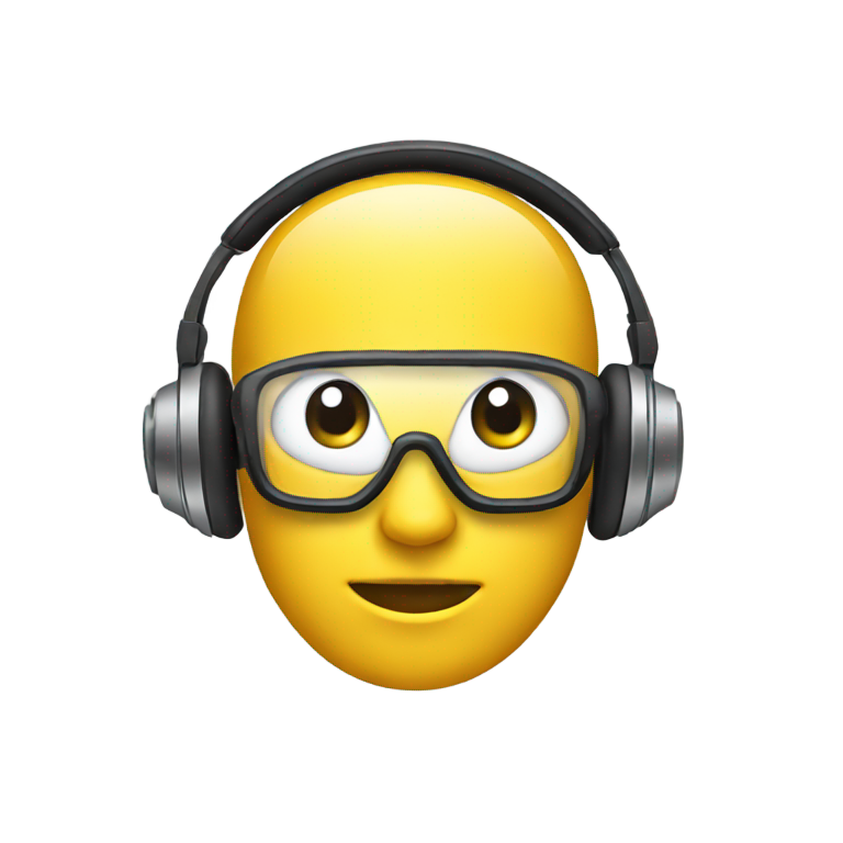 genmoji : Logo Audius avec casque et visage
