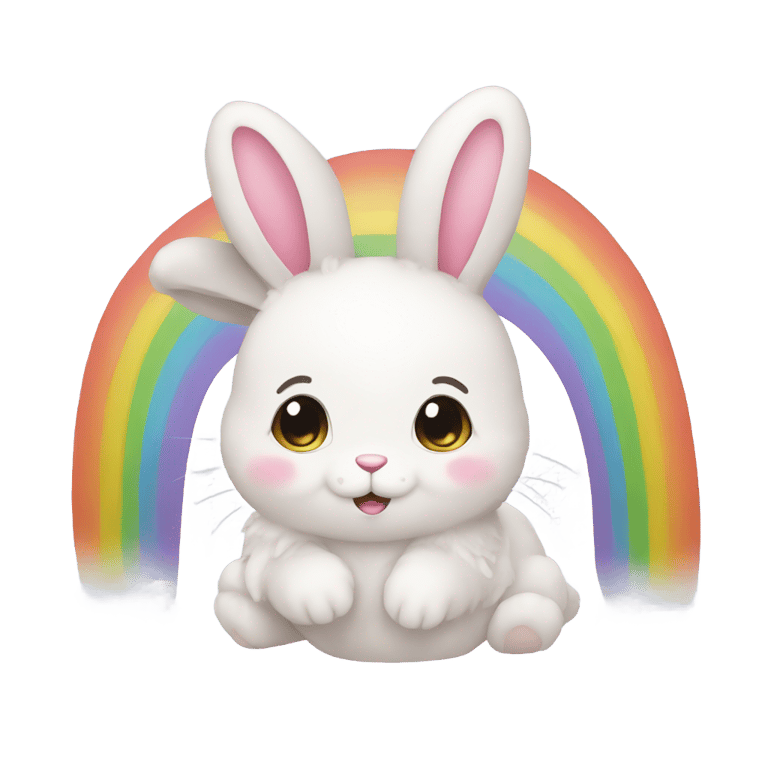 genmoji：彩虹小兔子