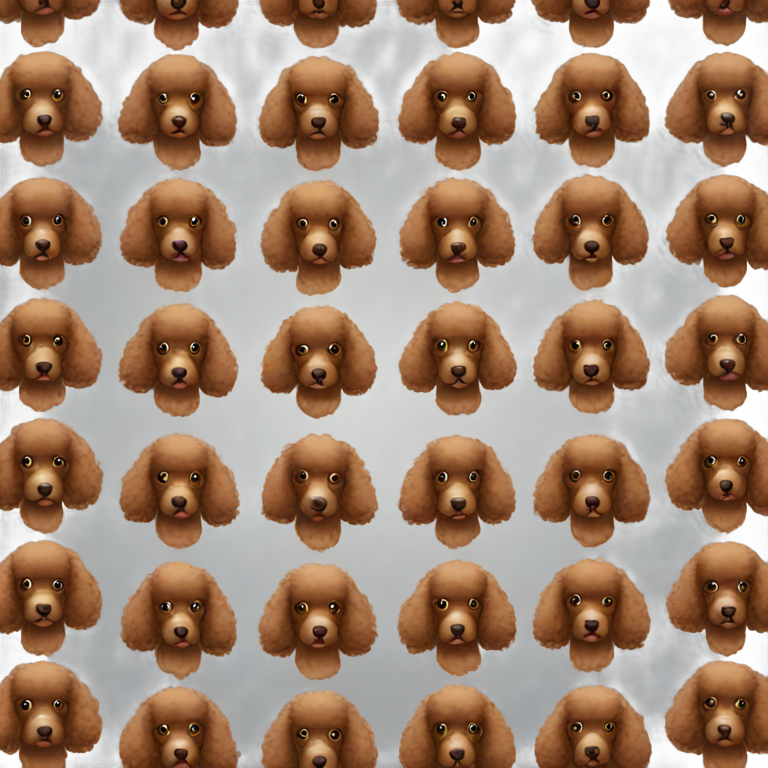 genmoji：两只小贵宾犬的脸，一只红棕色，一只深色