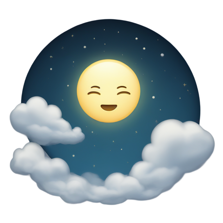 絵文字：月と雲