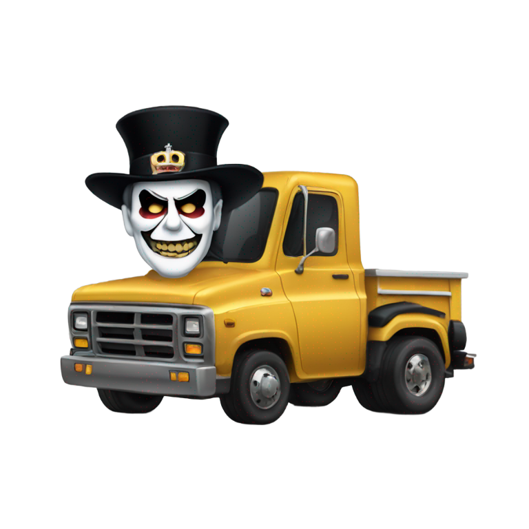 genmoji: king diamond in a truck