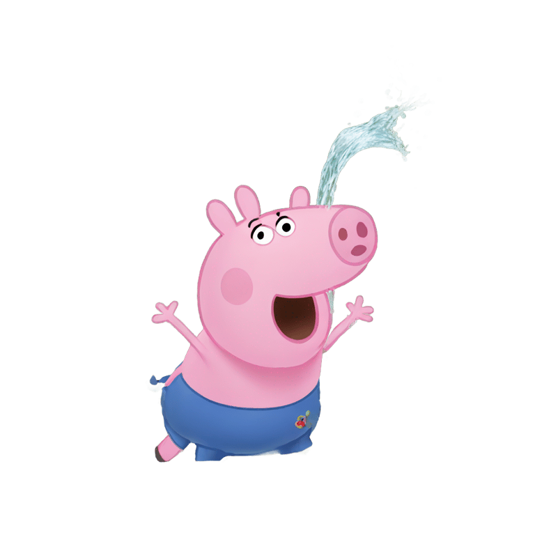 genmoji : Peppa pig drinking from a puddle in mexico