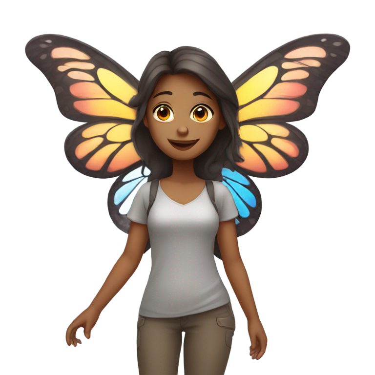 genmoji: Angle girl with butterfly wings