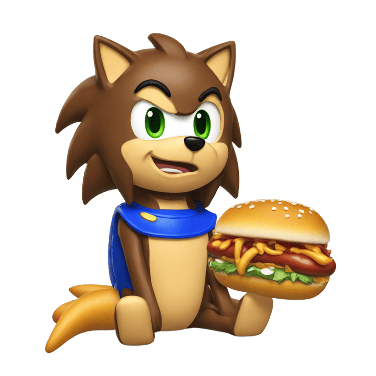 絵文字：Sonic eating chillidogs