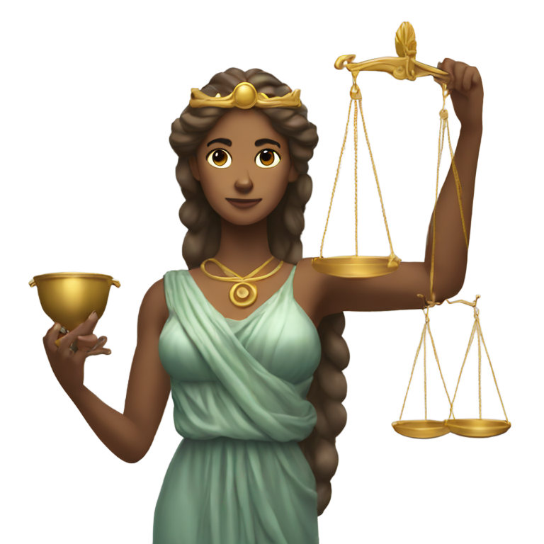 絵文字：goddess femida with scales of justice in her hands
