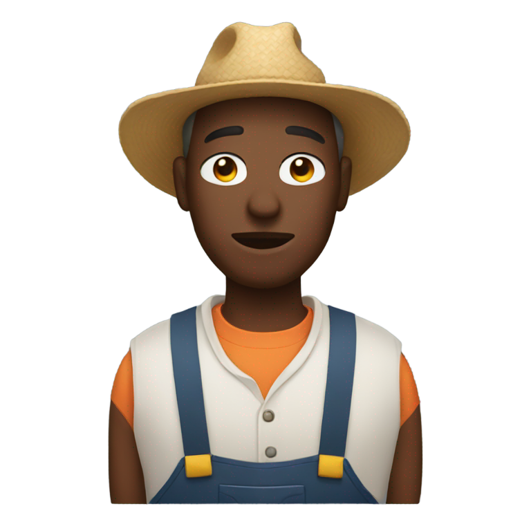 genmoji: Farmer with eyes closed