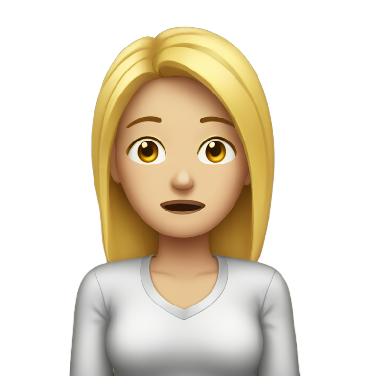 genmoji：白人女子在沙发上哭泣