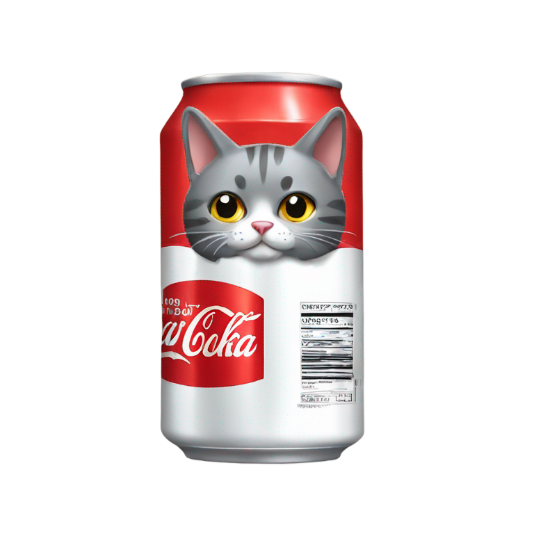 絵文字：コーラの缶のコスチュームを着た猫