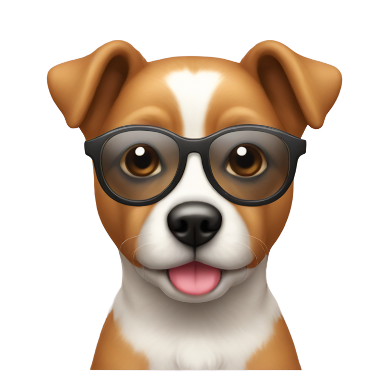 絵文字：サングラスをかけた小さな犬