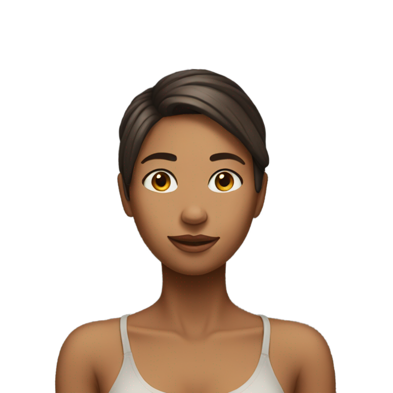 genmoji：热辣女孩，脸上无衣，全身可见