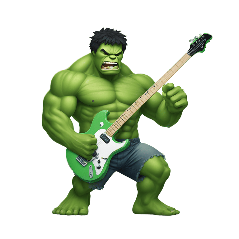 絵文字：Hulk playing  electric guitar