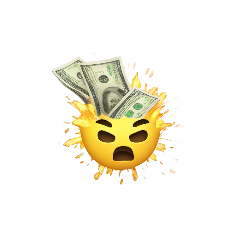 絵文字：お金が爆発する