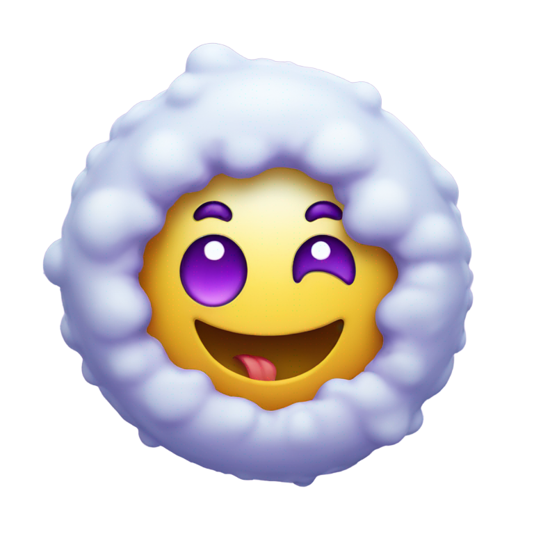 絵文字：A purple smiley that is hot and freezing