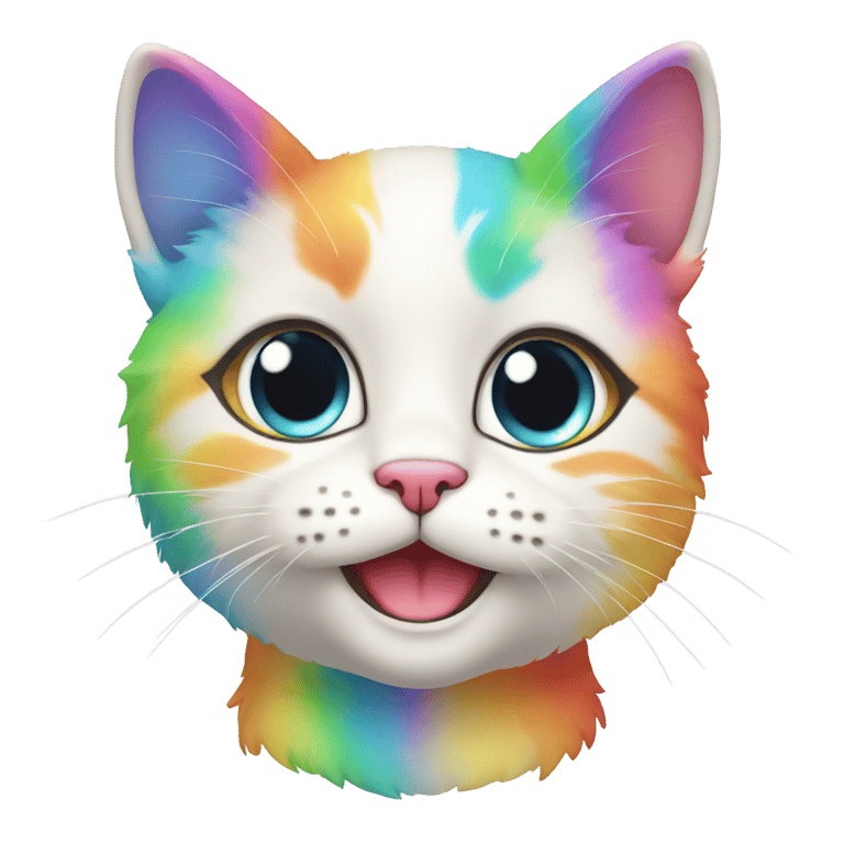 genmoji : A  rainbow kitten face
