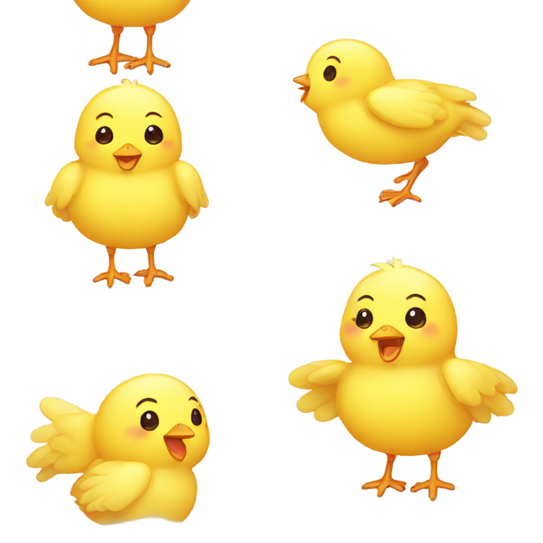 genmoji : Un poussin mignon avec une humeur joyeuse