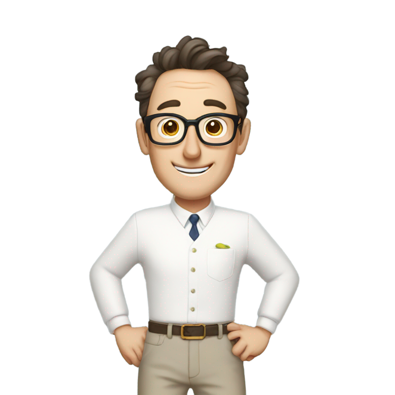 genmoji : Tom Kenny portant une jupe blanche