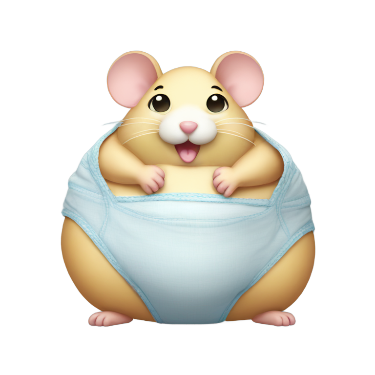 genmoji：超级胖的穿尿布的充气老鼠
